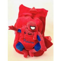 Ghiozdan rosu plus personalizat Spiderman