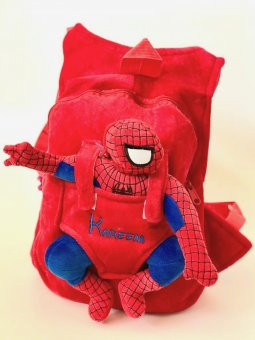 Ghiozdan rosu plus personalizat Spiderman foto