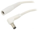 Cablu Alb DC 5,5/2,1 Mufă-Soclu &icirc;n Unghi 1x1mm&sup2;, WEST POL