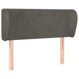 Cumpara ieftin Tablie de pat cu aripioare gri inchis 83x23x78/88 cm catifea