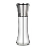 Rasnita Manuala pentru boabe, Cyrax, Rasnita pentru Piper Sare Cafea, din Sticla cu Otel inoxidabil, 19.2 x 6.4 cm, volum 200 ml, Transparenta cu Capa