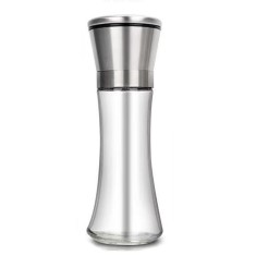 Rasnita Manuala pentru boabe, Cyrax, Rasnita pentru Piper Sare Cafea, din Sticla cu Otel inoxidabil, 19.2 x 6.4 cm, volum 200 ml, Transparenta cu Capa