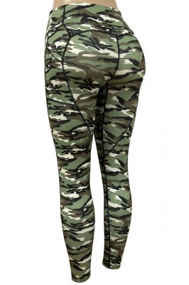 D798-120 Colanti cu talie inalta si imprimeu camuflaj foto