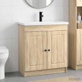 Cumpara ieftin Set de mobilier pentru baie Stejar Sonoma 56 x 37,5 x 81 cm