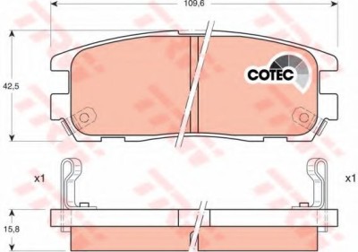 Set placute frana,frana disc ISUZU TROOPER deschis (UB) (1991 - 1998) TRW GDB1187 foto