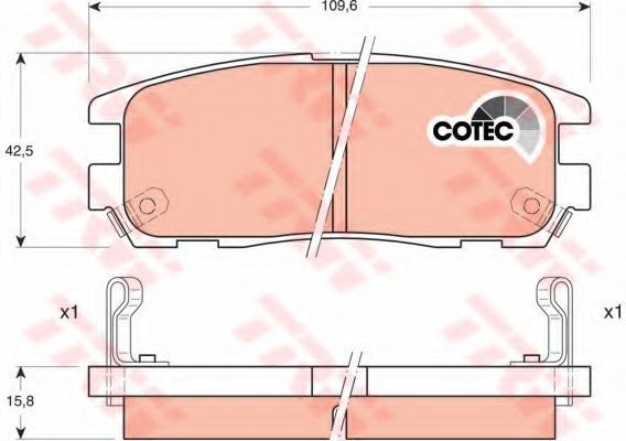 Set placute frana,frana disc ISUZU TROOPER deschis (UB) (1991 - 1998) TRW GDB1187