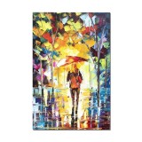Tablou stilizat pictat manual, Pe drumul meu, 60x40cm ulei pe panza efect 3D