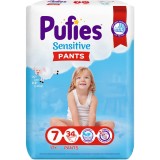 Scutece-chilotel Pufies Pants Sensitive Extra Extra Large, Marimea 7, Maxi Pack, 34 buc