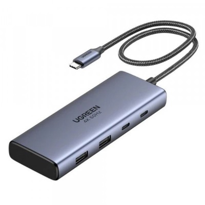 Hub USB-C UGREEN CM498 (45379), 2 x USB-A 3.2 - 3 x USB-C - 2 x HDMI, Gri foto