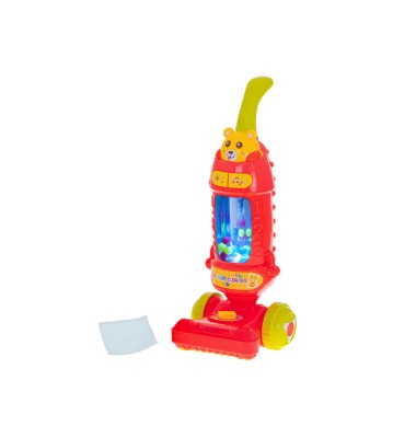 Aspirator vertical de jucarie, interactiv, pentru copii, cu sunet, rosu foto