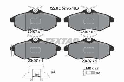 TEXTAR 2340702 Q+ set placute frana,frana disc foto