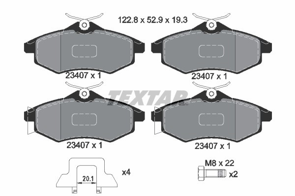 TEXTAR 2340702 Q+ set placute frana,frana disc