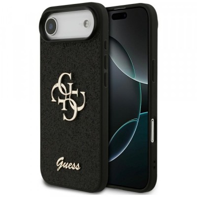 Husa pentru Apple iPhone 17 Air, Guess, Fixed Glitter Big 4G, Neagra foto