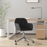 VidaXL Scaun de birou pivotant, negru, material textil