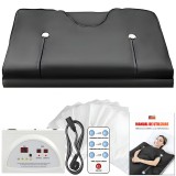Termocuverta tip Sauna cu Doua Zone Infrarosu, LINOMAG&reg;, 10 Folii Impachetari, Ardere Grăsimi, Relaxare, Detoxifiere, 35&deg;C-80&deg;C, Negru, 180x80cm