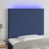 Cumpara ieftin Tăblie de pat cu LED, albastru, 90x5x118/128 cm, textil