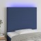 Gossi tablie de pat cu led, albastru, 90x5x118/128 cm, textil