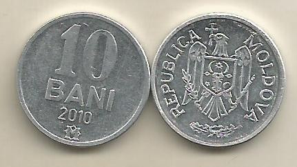 MOLDOVA 10 BANI 2010 [01] XF++