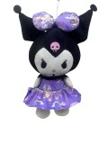 Jucarie Plus Kuromi 20 cm cu rochita mov, jucarie pufoasa