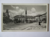 Carte postala foto Timisoara-Piata Libertatii,tramvai,afise publicitare 1941