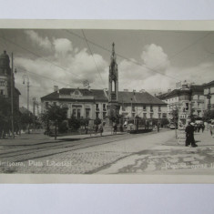 Carte postala foto Timisoara-Piata Libertatii,tramvai,afise publicitare 1941