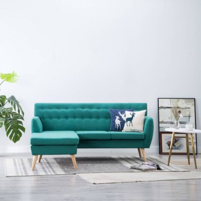 vidaXL Canapea formă L, material textil, 171,5 x 138 x 81,5 cm, verde foto