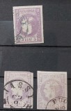 Romania 1870/72 - Lot studiu Carol l cu Favoriti,3 bani