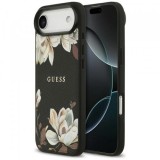 Husa MagSafe pentru Apple iPhone Air, Guess, Grained Flowers, Neagra