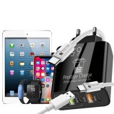 Incarcator Retea 5 Porturi, PRESTIGE CHARGE&reg;, cu 2 Cabluri Incluse, Cablu USB-C la USB-C 60W + Cablu USB-A la USB-C, Fast Charge, total 65W, 3xUSB, 2x