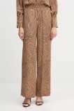 Marc Aurel pantaloni culoarea maro, lat, high waist, 1853-1002-24812