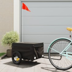 Remorca pentru biciclete, negru, 30 kg, fier GartenMobel Dekor foto