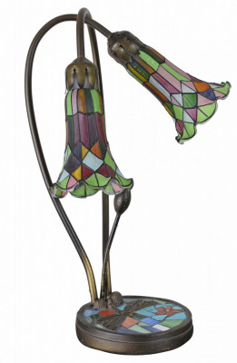 Lampa Tiffany din metal si abajururi lalea PALI005 foto