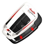 Husa cheie pliabila Audi plastic printat ABS si bleloc cu logo &ndash; A1 A3 A4 A6 A7 Q2 Q3 Q5 Q7 TT