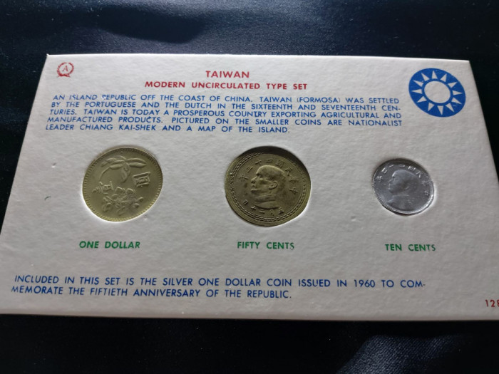 Seria completata monede - Taiwan 1960 , 3 monede