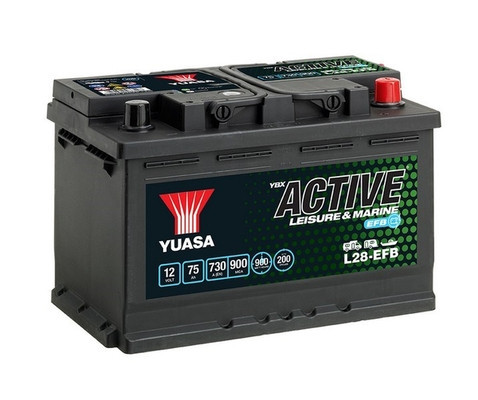 Baterie Yuasa 12V 75AH/730A Active Leisure &amp; Marine EFB (R+ Standard) 278x175x190 B13 (Ciclu profund/Dual Scop/EFB)
