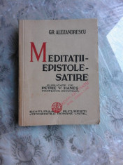 MEDITATII, EPISTOLE, SATIRE - GR. ALEXANDRESCU foto