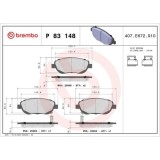 Placute frana Toyota Avensis Estate ( T27) 11.08-10.18, Avensis Sedan ( T27) 11.08-10.18, Verso ( R2) 04.09-08.18, Verso Van ( R2) 04.09-08.18, Fata,