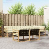 vidaXL Set de canapele de exterior cu pernă 7 pcs Alb și crem 3388768