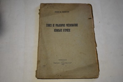 Aram Frenkian - Etudes de philosophie presocratique I. Heraclite d΄Ephese (1933) foto