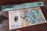 Bancnota 10 lei 2023, PMG 68EPQ