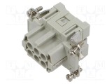 Conector ILME HDC mamă 6 pini 16A 600V inserturi contact