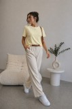 Tricou dama galben cu aplicatii perlute