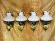 Set 4 aplice stil Baroc Neo Gotic, opalina, portelan, vintage foto