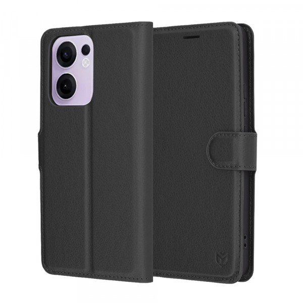 Husa pentru Oppo Reno13 FS 5G / Reno13 F 4G / Reno13 F, Techsuit, Leather Folio, Neagra