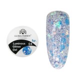 Gel luminiscent Luminous Glitter Gel cu sclipici hexagon 5g, 04