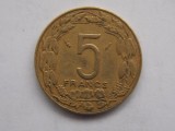 5 FRANCA 1975 STATELE AFRICANE CENTRALE