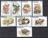 Rwanda 1978 fauna domestica MI 966-973 MNH, Nestampilat