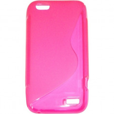 Husa silicon S-line roz pentru HTC One V