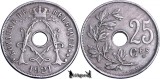 1921, 25 Centimes - Albert I - Regatul Belgiei - inscripție franceză, Europa