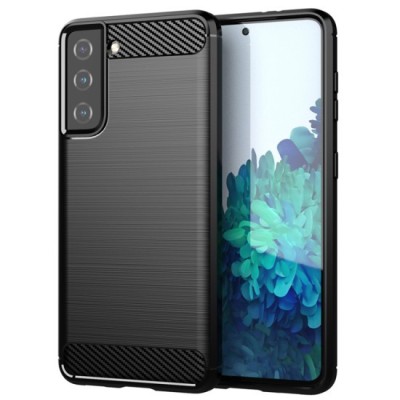 Husa pentru Samsung Galaxy S21 Plus 5G - Techsuit Carbon Silicone - Black foto